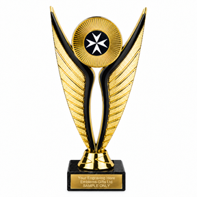 Maltese Cross economy trophy 195mm with plastic top and marble base
