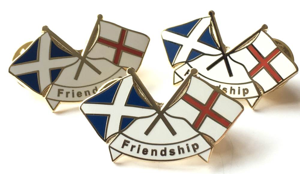 3 x Scotland & England Friendship New Design Enamel lapel pin badges image 0