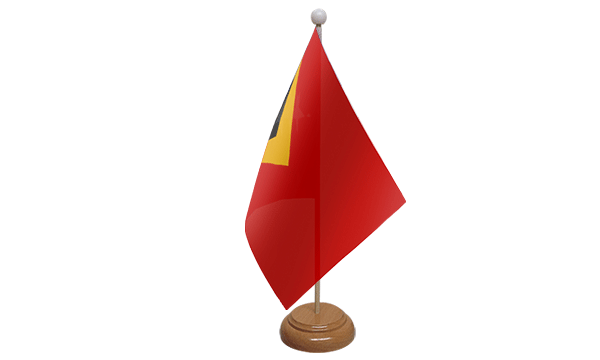 Flagmania East Timor wooden hand flags, 9x6 inch, pack of 12, no bases