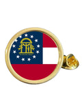 State Of Georgia Part Flag USA Gold Plated Domed Lapel Pin Badge in Bag image 0