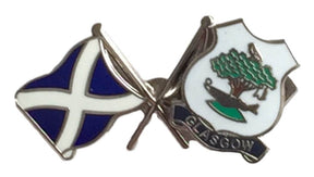 Scotland & City of Glasgow Flags Friendship Courtesy Enamel Lapel Pin Badge T399 image 0
