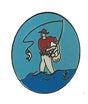 Anglers Fishing Round Quality enamel lapel pin badge image 0