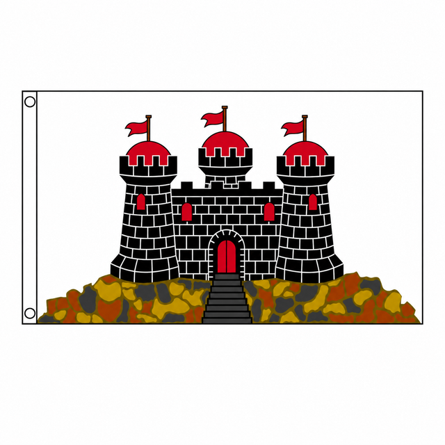 Edinburgh Flag centred on square white background