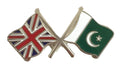 Great Britain & Pakistan Flags Friendship Courtesy Enamel Lapel Pin Badge image 0
