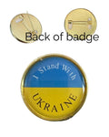 I Stand With Ukraine Flag 27mm Metal Lapel Pin Badge with Domed Insert image 0