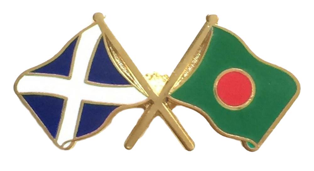 Scotland & Bangladesh Flags Friendship Courtesy Enamel Lapel Pin Badge T1198 image 0