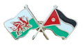 Wales & Jordan Flags Friendship Courtesy  enamel  Lapel Pin Badge T903 image 0