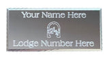 (MP47) Orange Lodge 55 mm x 25 mm Personalised Silver Case Plate 