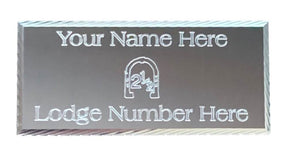 (MP47) Orange Lodge 55 mm x 25 mm Personalised Silver Case Plate 
