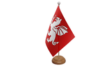 Flagmania English White Dragon (C) wooden hand flags, 9x6 inch, pack of 12, no bases
