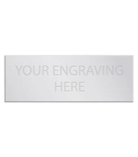 Personalised Self-Adhesive Trophy Plate Silver 43mm x 19mm 