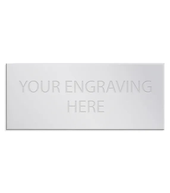 Silver engraved trophy plate personalised self adhesive 50mm x 15mm