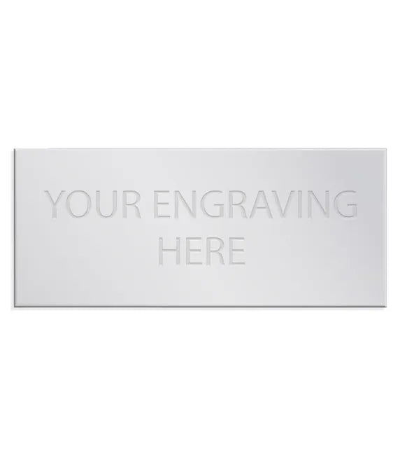 Silver self adhesive trophy plate 89mm x 38mm