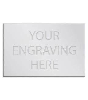 Silver engraved trophy plate personalised self adhesive 92mm x 60mm