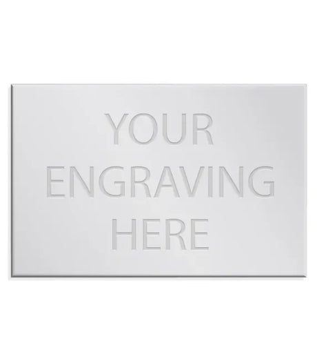 Silver engraved trophy plate personalised self adhesive 92mm x 60mm