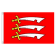 Essex county flag with three white seaxes with gold hilts on red, 5ft x 3ft