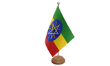 Flagmania Ethiopia (with Star) wooden hand flags, 9x6 inch, pack of 12, no bases