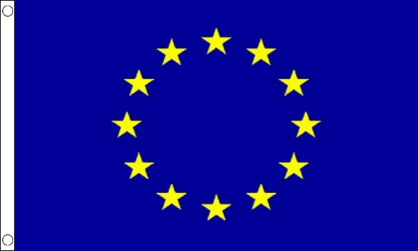 Flagmania European Union (EU) 3ft x 2ft Nylon Flag on white background
