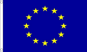 Flagmania European Union (EU) 3ft x 2ft Nylon Flag on white background