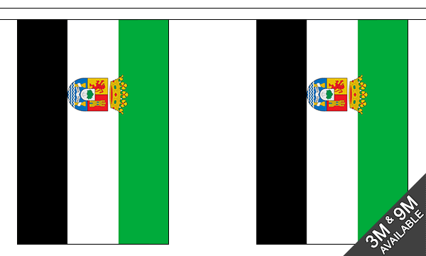 Extremadura 3 metre bunting, 10 flags - Flagmania