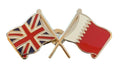 Union Jack & Qatar Flags Friendship Courtesy Enamel Lapel Pin Badge T1053 image 0