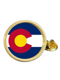 State Of Colorado Part Flag USA Gold Plated Domed Lapel Pin Badge in Bag image 0