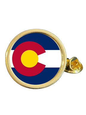 State Of Colorado Part Flag USA Gold Plated Domed Lapel Pin Badge in Bag image 0