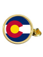 State Of Colorado Part Flag USA Gold Plated Domed Lapel Pin Badge in Bag image 0