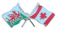 Wales & Canada Flags Friendship Courtesy Enamel Lapel Pin Badge T171 image 0