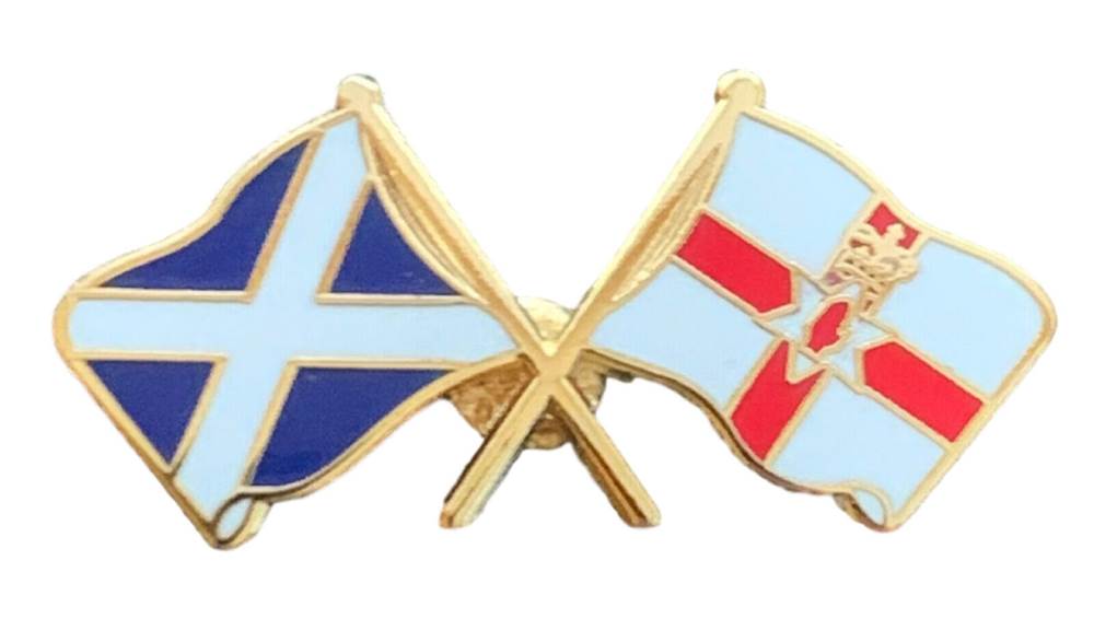 Scotland & Northern Ireland Flags Friendship Courtesy Enamel Pin Badge T1230 image 1
