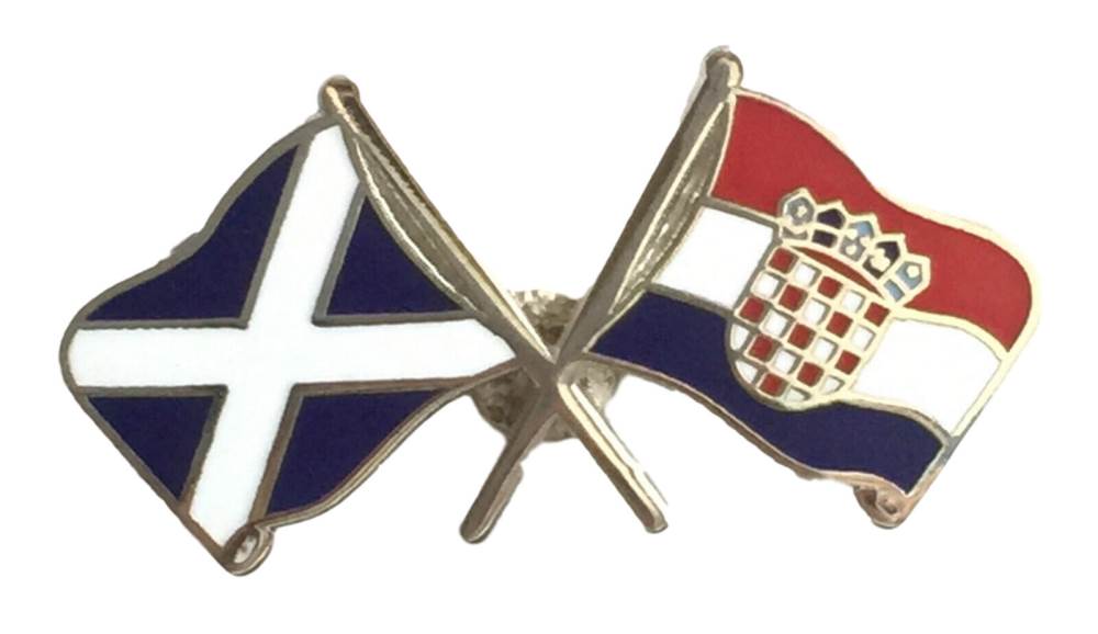 Scotland & Croatia Flags Friendship Courtesy Enamel Lapel Pin Badge T961 image 0