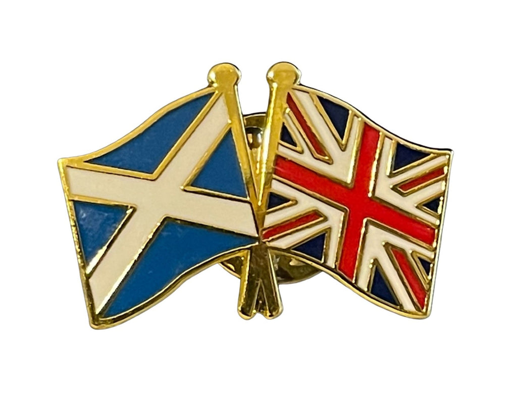 Scotland and Union Jack Flags Diplomatic Friendship Enamel Lapel Pin Badge image 0