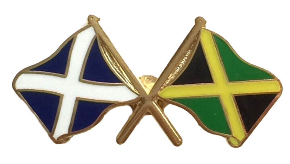 Scotland & Jamaica Flags Friendship Courtesy Enamel Lapel Pin Badge T1203 image 0