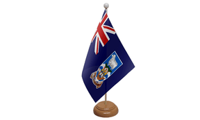 Flagmania Falkland Islands wooden hand flags, 9x6 inch, pack of 12, no bases