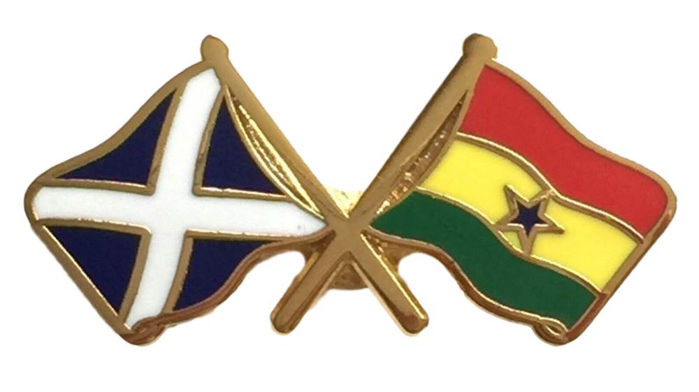 Scotland & Ghana Flags Friendship Courtesy Enamel Lapel Pin Badge T1175 image 0