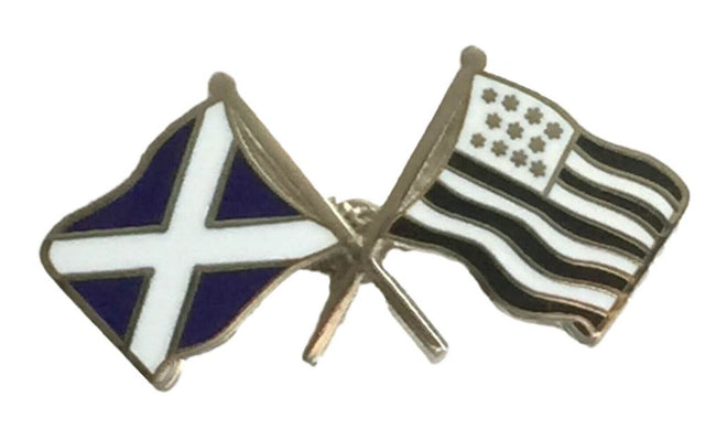 Scotland & Brittany Flags Friendship Courtesy Enamel Lapel Pin Badge T721 image 0