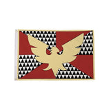 Feather Pride Flag 5ft x 3ft with red black white geometric design and gold eagle
