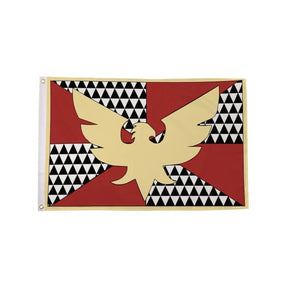 Feather Pride Flag 5ft x 3ft with red black white geometric design and gold eagle