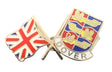 Union Jack & Dover Flags Friendship Courtesy Enamel Lapel Pin Badge T400 image 0