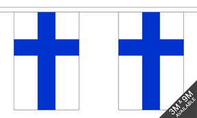Finland 3 metre bunting, 10 flags - Flagmania