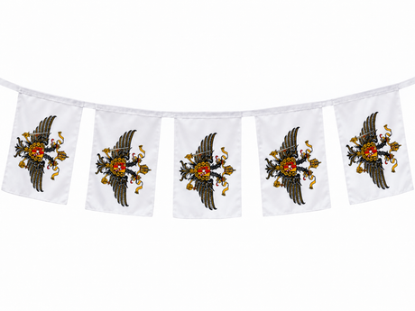 Flagmania 1st The Queen's Dragoon Guards 3m bunting – illustrative section of five flags; full length contains ten