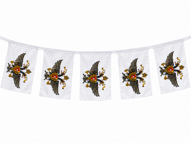 Flagmania 1st The Queen's Dragoon Guards 3m bunting – illustrative section of five flags; full length contains ten