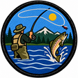 Fly Fishing 80mm embroidered patch