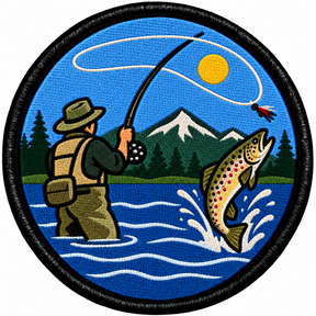 Fly Fishing 80mm embroidered patch
