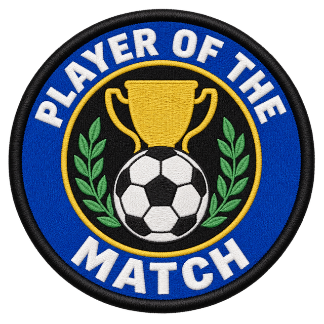 Football Player of the Match 80mm embroidered patch