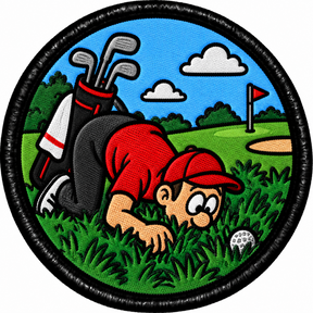 Funny Golfer Searching for Lost Ball 80mm embroidered patch