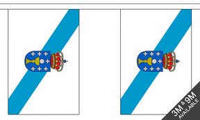 Galicia 3 metre bunting, 10 flags - Flagmania