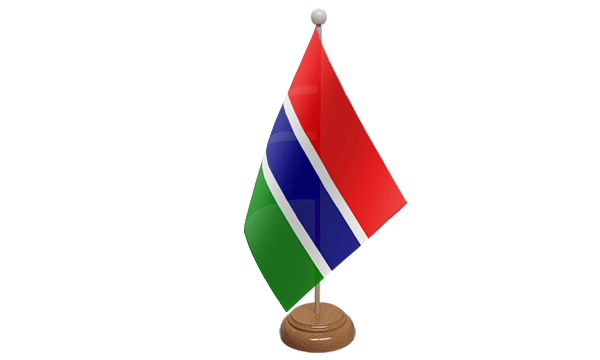 Flagmania Gambia wooden hand flags, 9x6 inch, pack of 12, no bases
