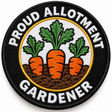 Proud Allotment Gardener 80mm circular embroidered gardening patch
