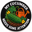 My Cucumber Needs Some Attention 80mm circular embroidered gardening patch